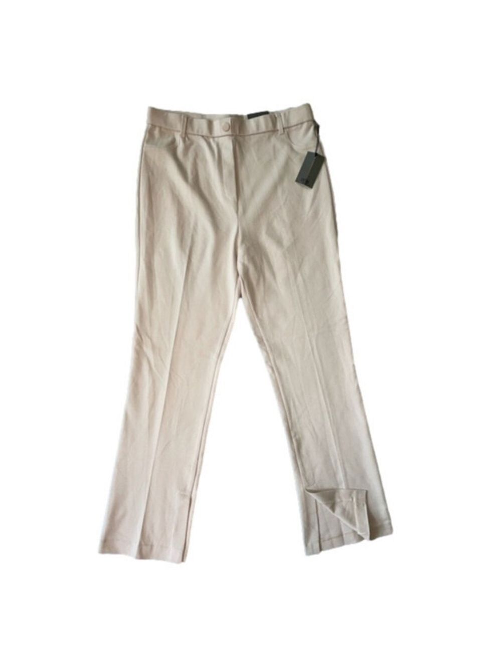 One by Chapter One Beige Slim Flare Pants Large | High-Waist NWT
